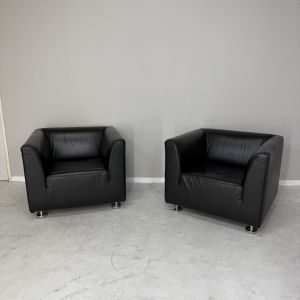 Welltrade zwarte fauteuils (bank087)